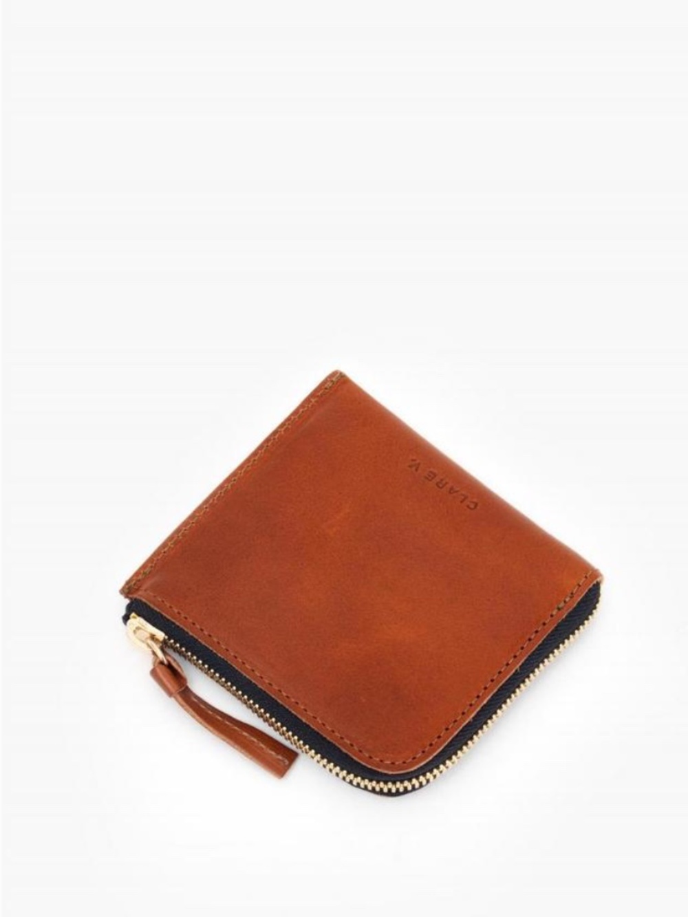 Clare V. Corner Zip Wallet in Rustic Miel